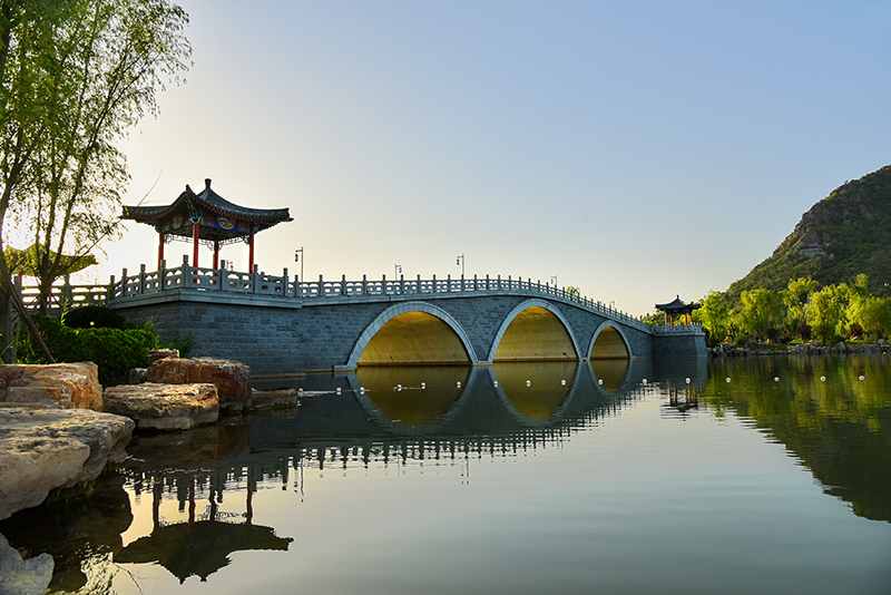 濟南華山洼濕地公園崇正橋、煙雨橋